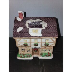 Vintage Winter Valley Cottages Florist Building Christmas Village